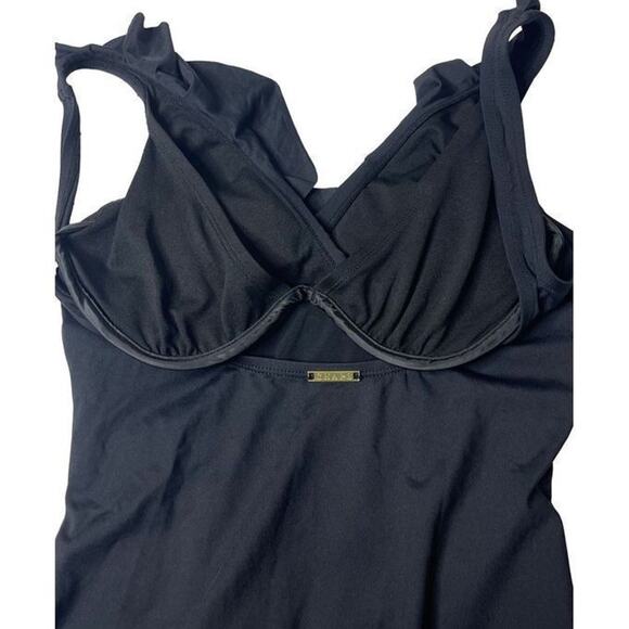 Chaps Slimming Fit Black One Piece Swimsuit Size 8 - Picture 9 of 12